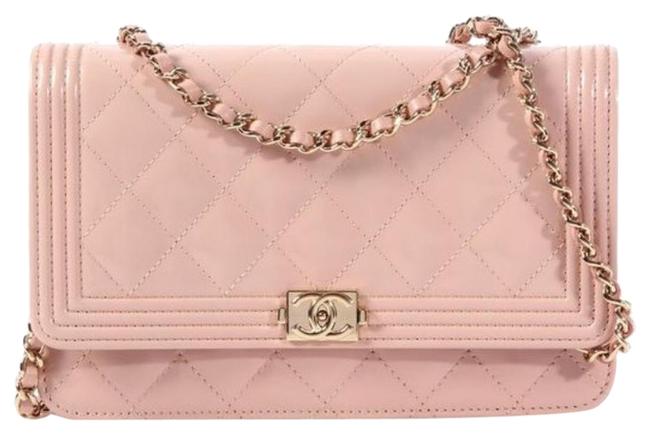 Chanel Wallet on Chain Boy Blush Patent Cross Body Bag 