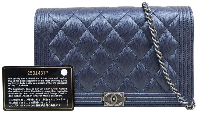 Chanel Boy Wallet on Chain Navy Caviar Cross Body Bag 
