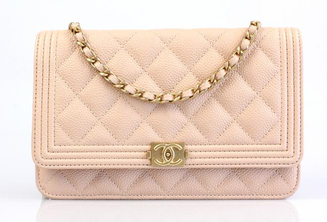 Chanel Boy Woc Nude Leather Cross Body Bag 