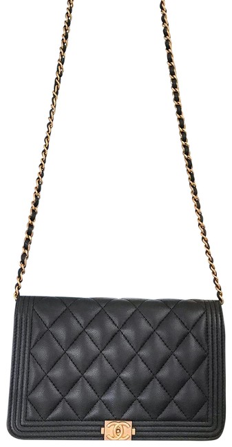Chanel Wallet on Chain Boy Quilted Black Leather Cross Body Bag 