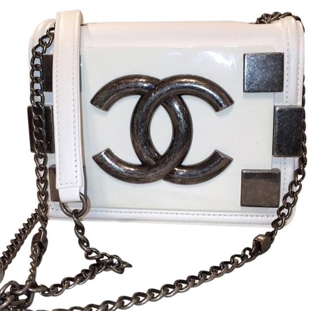 Chanel Boy White Leather Cross Body Bag 