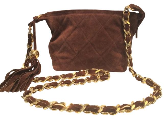 Chanel Brown Suede Cross Body Bag 