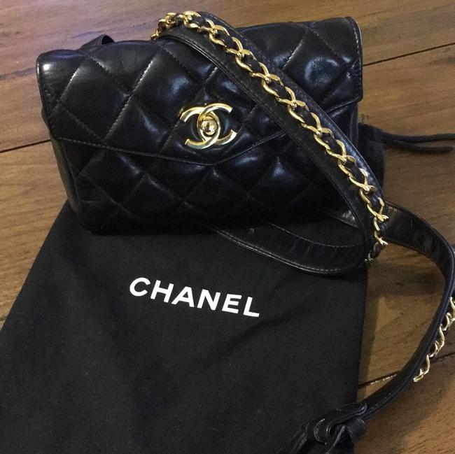 Chanel Bum Black Lambskin Cross Body Bag 