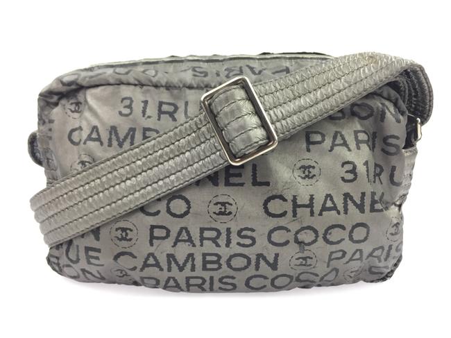Chanel Cambon 31 Rue Silver Nylon Cross Body Bag 
