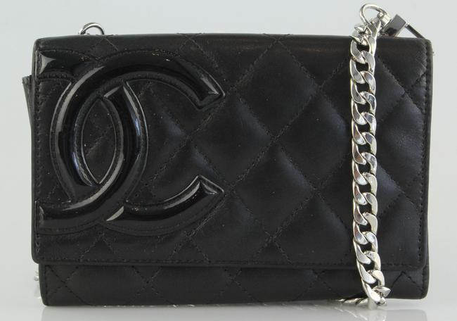 Chanel Cambon Woc Black Lambskin Leather Cross Body Bag 