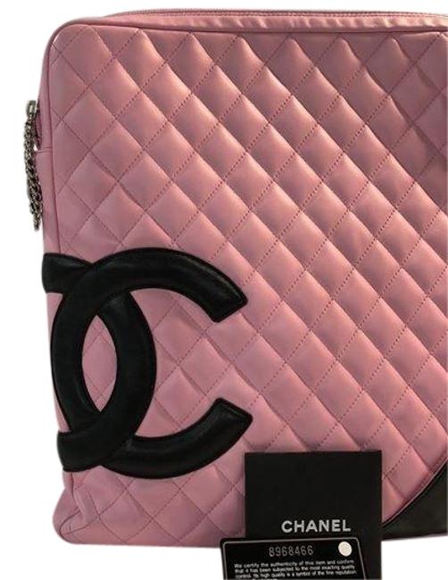 Chanel Cambon XL Pink Lambskin Leather Cross Body Bag 
