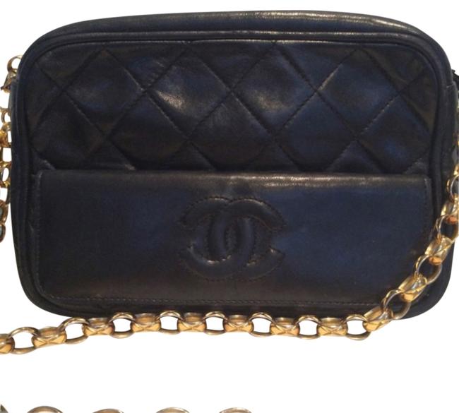 Chanel Camera Black Leather Cross Body Bag 