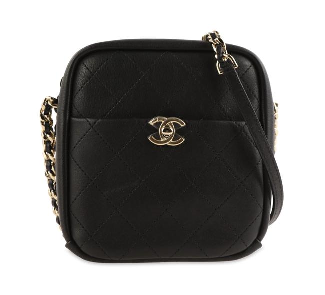 Chanel Camera Case Black Leather Cross Body Bag 