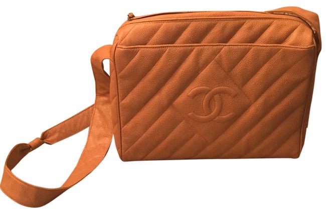 Chanel Camera Diamond Quilted Camel Cross Body Bag 