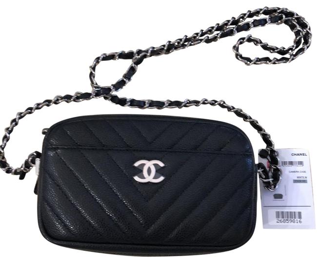 Chanel Camera Mini In Black Caviar Leather Cross Body Bag 