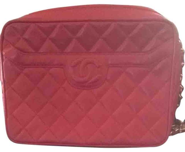 Chanel Camera Red Lambskin Cross Body Bag 