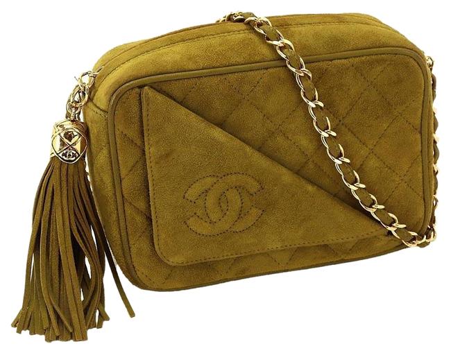 Chanel Camera Suede Gold Chain Flap Cross Body Bag 