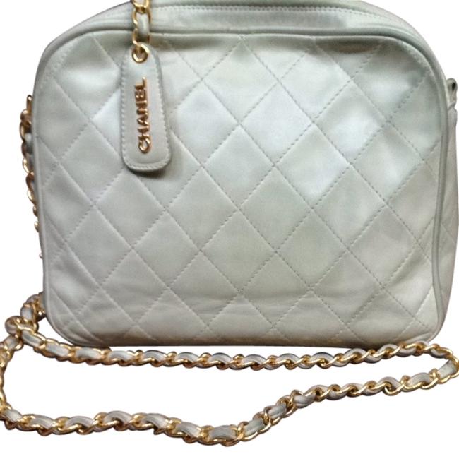 Chanel Camera Vintage Beige Leather Cross Body Bag 