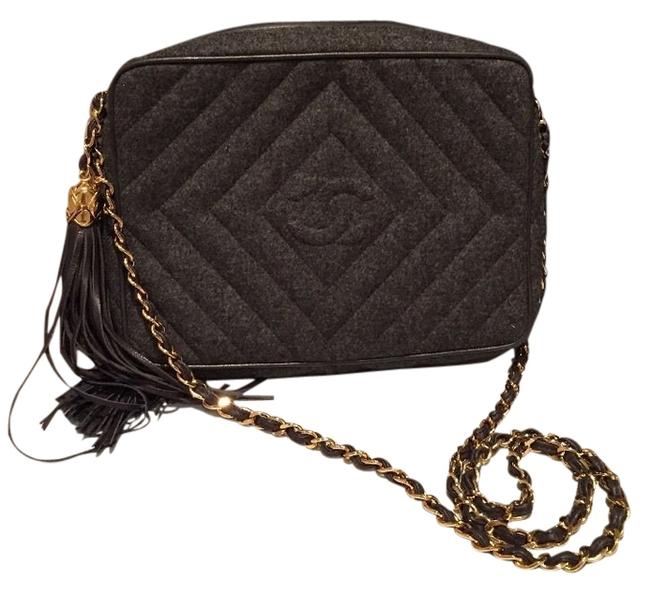 Chanel Camera Vintage Classic Gray Cross Body Bag 