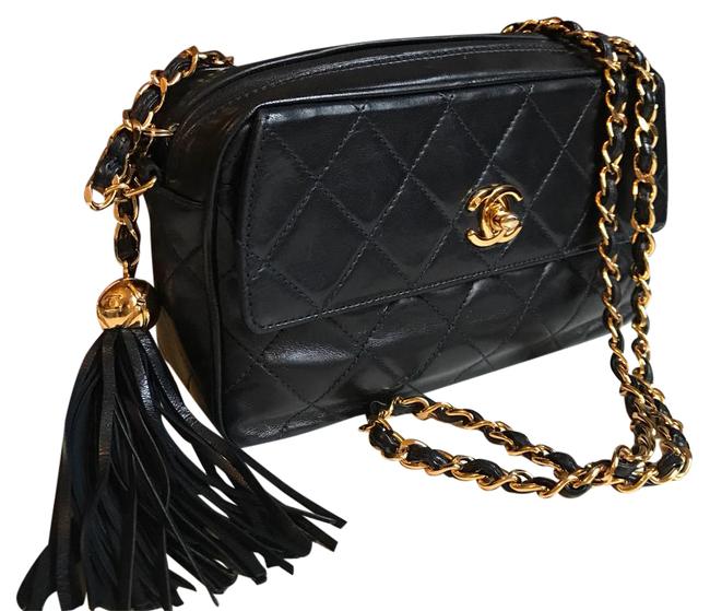 Chanel Camera Vintage Lambskin Tassel Mint Condition Cross Body Bag 