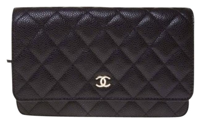 Chanel Caviar Quilted Wallet On A Chain Black Cross Body Bag 