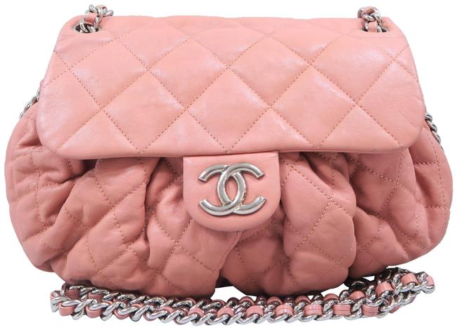 Chanel Chain Around Medium Peachpuff Calfskin Cross Body Bag 