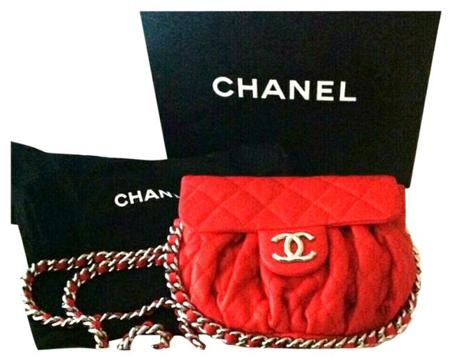 Chanel Chain Around Red Leather Cross Body Bag 