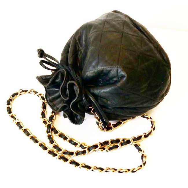 Chanel Chain Pouch Black Quilted Lambskin Cross Body Bag 