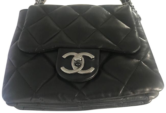 Chanel Classic Black Leather Cross Body Bag 