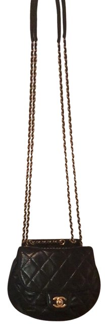 Chanel Classic Flap Black Leather Cross Body Bag 