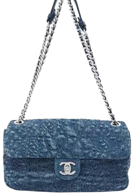 Chanel Classic Flap Blue Denim Cross Body Bag 