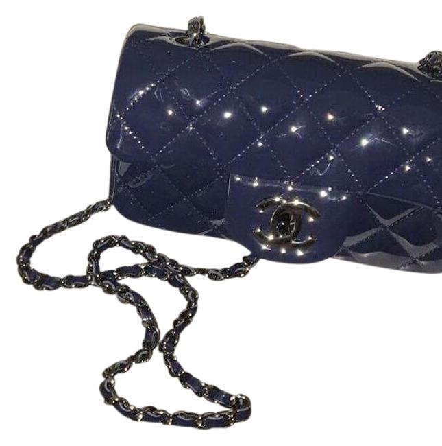 Chanel Classic Flap Classic Extra Mini Navy Blue Leather Cross Body Bag 