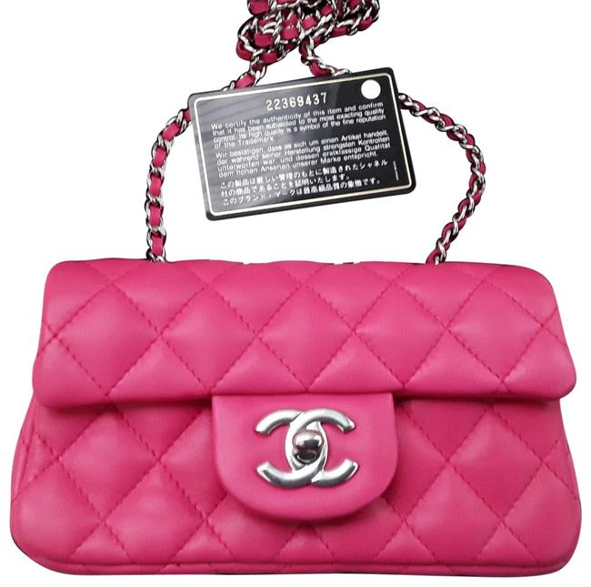 Chanel Classic Flap Classic Extra Mini Pink Lambskin Leather Cross Body Bag 