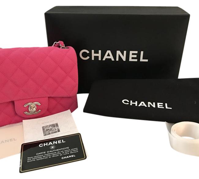 Chanel Classic Flap Classic Pink Caviar Leather Cross Body Bag 