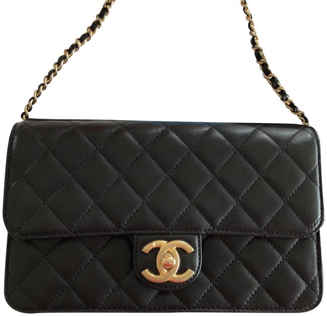 Chanel Classic Flap Crossing Times Black Lambskin Leather Cross Body Bag 