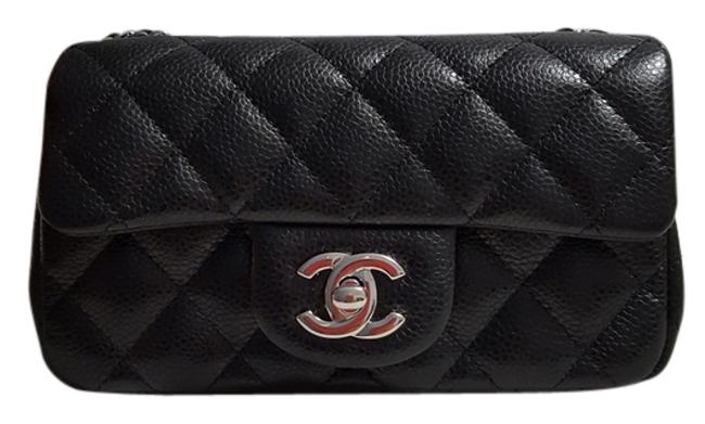 Chanel Classic Flap Extra Mini Black Caviar Leather Cross Body Bag 