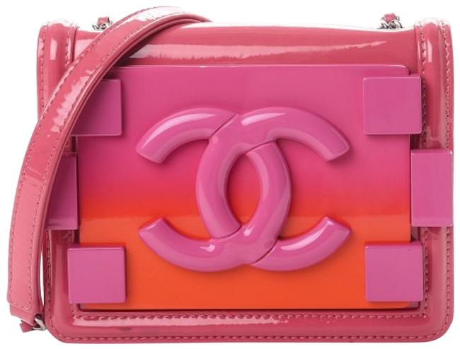 Chanel Classic Flap Ombre Hot Brick Mini Pink Patent Leather Cross Body Bag 