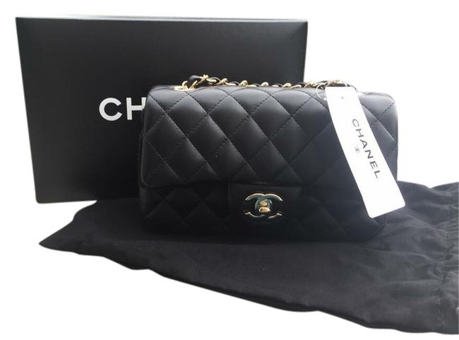 Chanel Classic Flap Mini Black Lambskin Cross Body Bag 