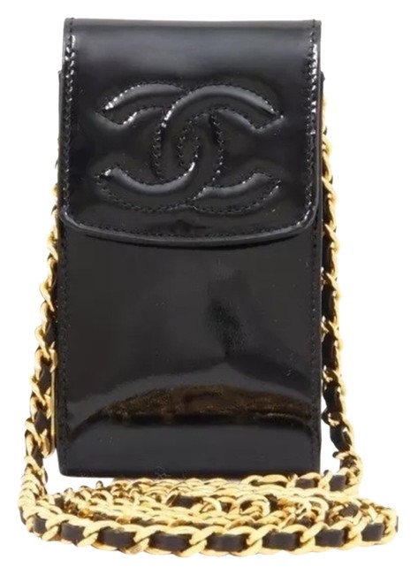 Chanel Classic Flap Mini Black Patent Cross Body Bag 
