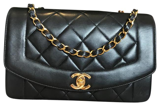 Chanel Classic Flap Quilted Vintage Black Lambskin Cross Body Bag 