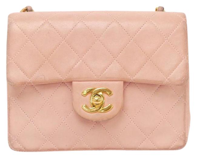 Chanel Classic Flap Vintage Mini Pink Lambskin Cross Body Bag 