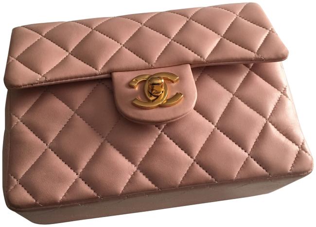 Chanel Classic Mini Light Pink Lambskin Leather Cross Body Bag 