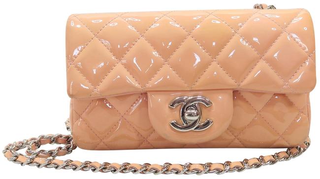 Chanel Shoulder Classic Mini Square Flap Lightsalmon Vernis Cross Body Bag 