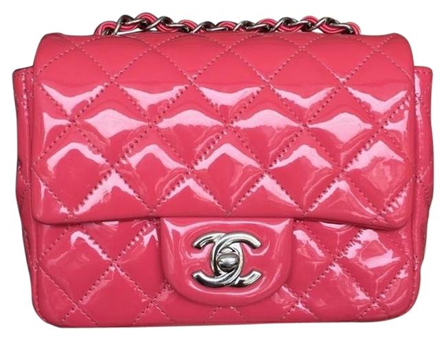 Chanel Classic Pink Patent Leather Cross Body Bag 