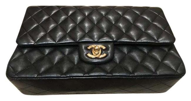 Chanel Classic Quilted Black Leather Cross Body Bag 