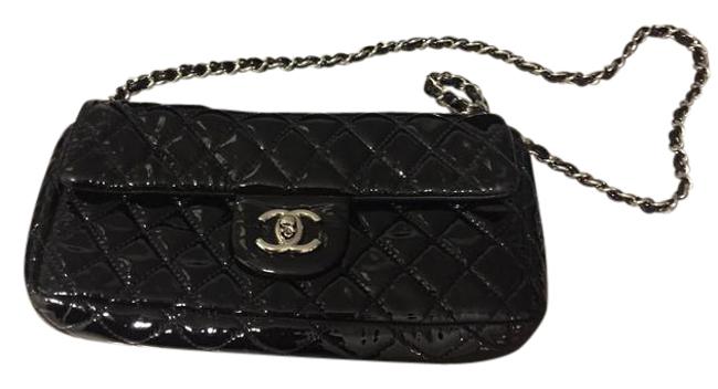 Chanel Classic Single Flap Black Patent Leather Cross Body Bag 