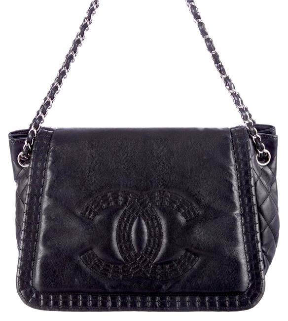 Chanel Coco Bengal Flap Black Lambskin Cross Body Bag 