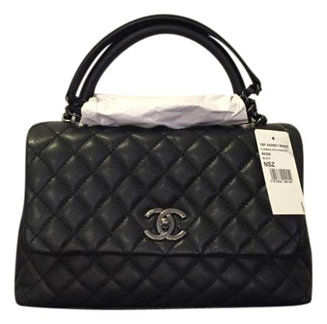 Chanel Coco Handle Black Caviar Cross Body Bag 