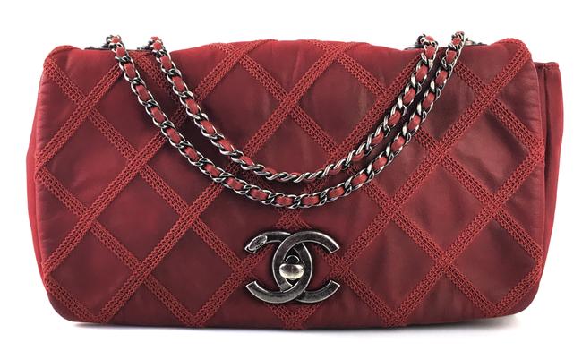 Chanel Diamond Stitch Small Flap Red Calfskin Leather Cross Body Bag 