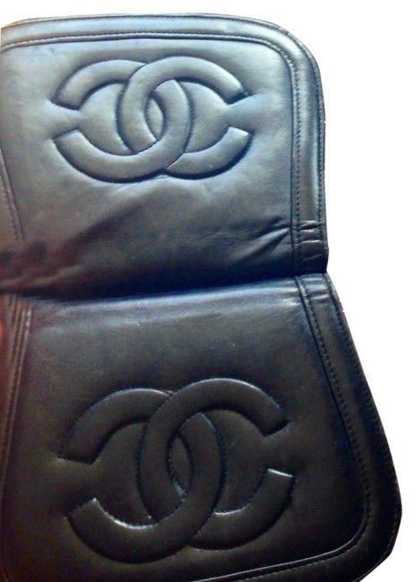 Chanel Double Flap Rare Vintage Black Leather Cross Body Bag 