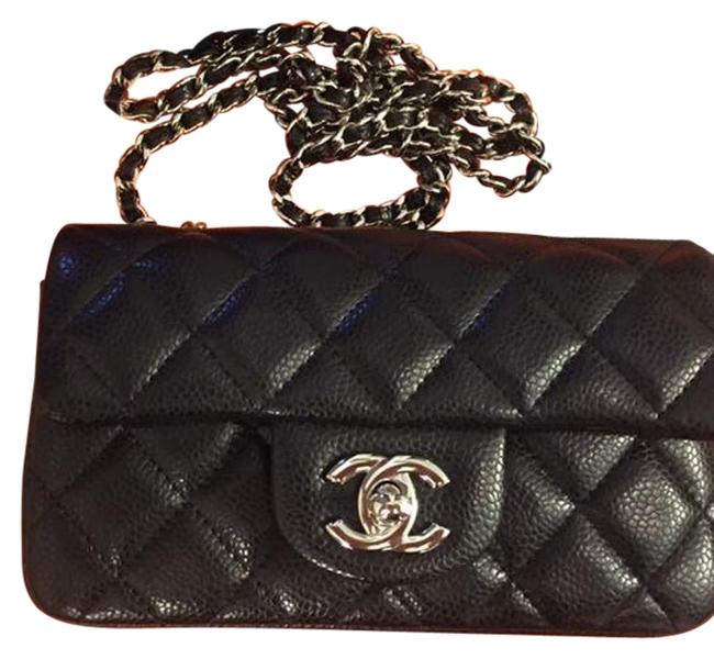 Chanel Extra Mini Flap Black Caviar Cross Body Bag 