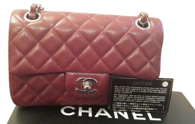 Chanel Extremely Rare 4 Hole Mini Red Caviar Leather Cross Body Bag 