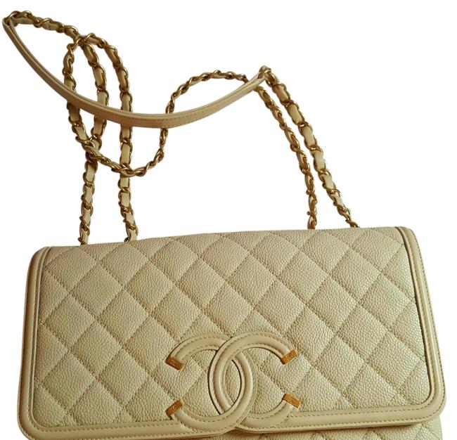 Chanel Filigree Flap Light Beige Cross Body Bag 
