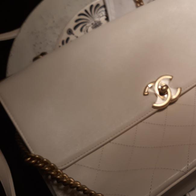 Chanel Flag A57087 White Leather Cross Body Bag 