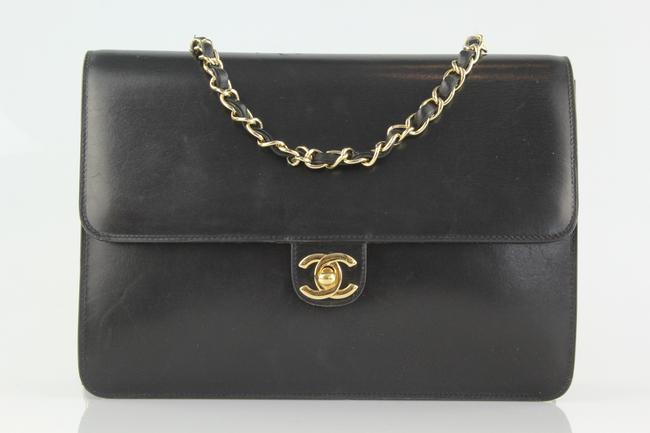 Chanel Flap Black Leather Cross Body Bag 